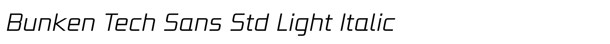 Bunken Tech Sans Std Light Italic image